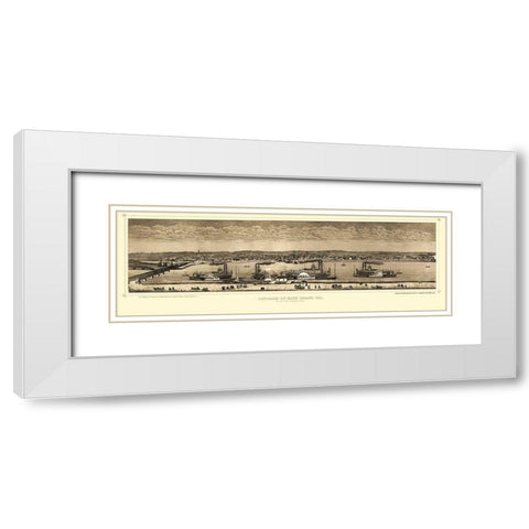Rock Island Illinois - Hageboeck 1874 White Modern Wood Framed Art Print with Double Matting by Hageboeck