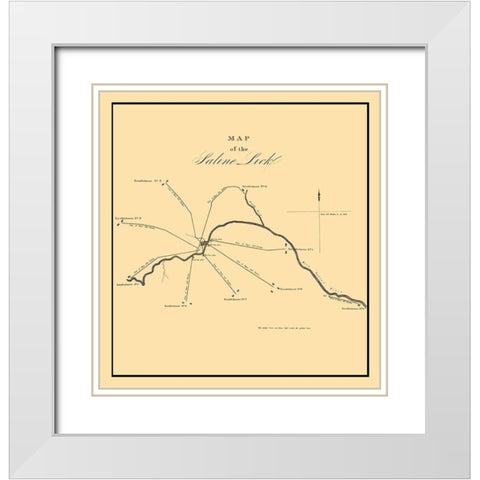 Saline Lick Illinois - Gayle 1834 White Modern Wood Framed Art Print with Double Matting by Gayle