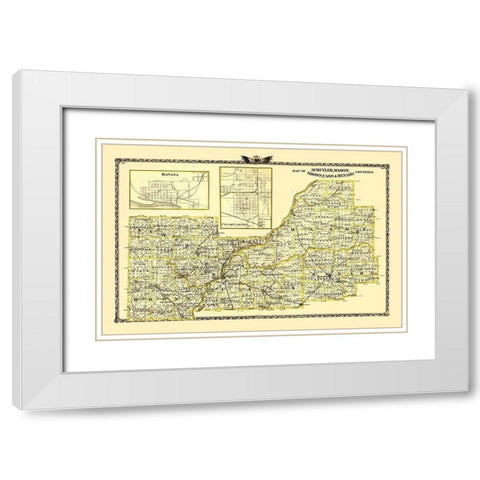 Schuyler Mason Brown Cass Menard IL Landowner White Modern Wood Framed Art Print with Double Matting by Warner