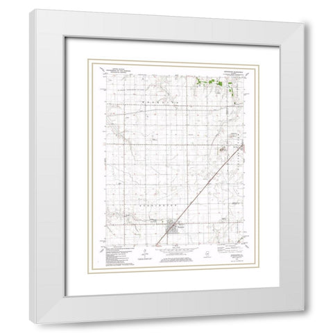 Stonington Illinois Quad - USGS 1982 White Modern Wood Framed Art Print with Double Matting by USGS