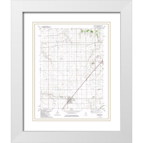 Stonington Illinois Quad - USGS 1982 White Modern Wood Framed Art Print with Double Matting by USGS