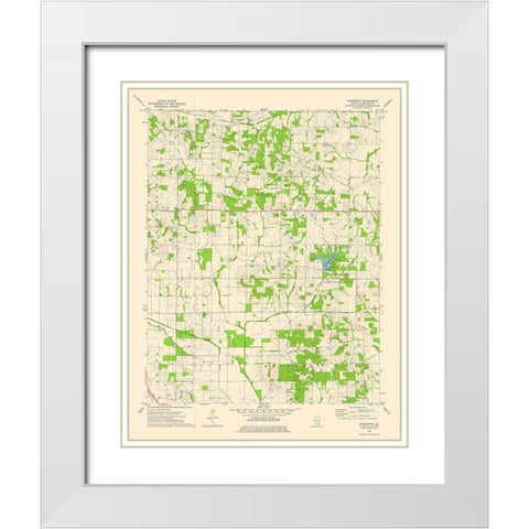 Thackeray Illinois Quad - USGS 1974 White Modern Wood Framed Art Print with Double Matting by USGS