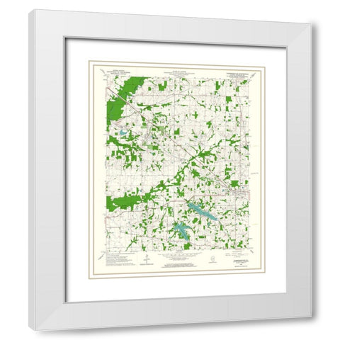 Thompsonville Illinois Quad - USGS 1963 White Modern Wood Framed Art Print with Double Matting by USGS