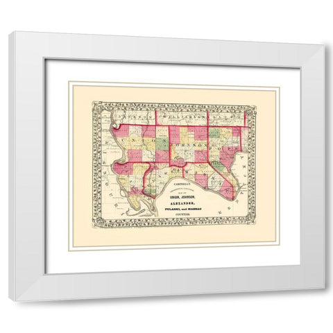 Union Johnson Alexander Pulaski Massac Illinois White Modern Wood Framed Art Print with Double Matting by Campbell