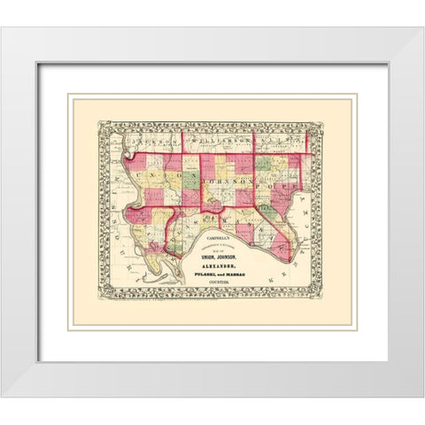 Union Johnson Alexander Pulaski Massac Illinois White Modern Wood Framed Art Print with Double Matting by Campbell