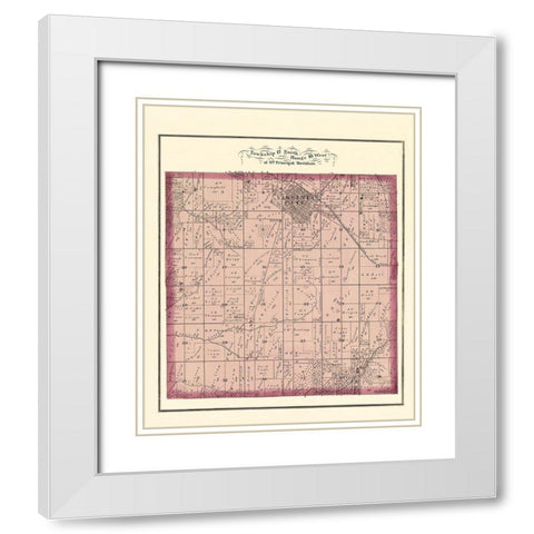Virginia Illinois Landowner - Brink 1874 White Modern Wood Framed Art Print with Double Matting by Brink