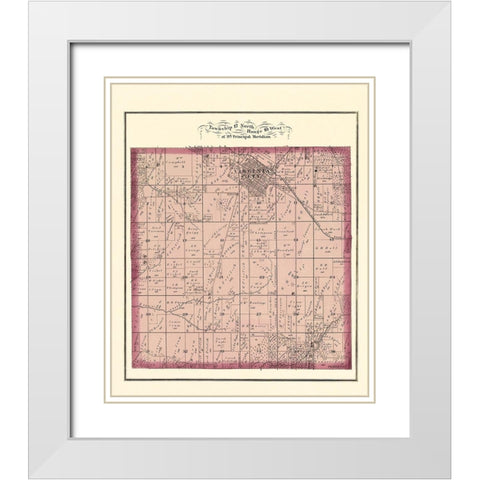 Virginia Illinois Landowner - Brink 1874 White Modern Wood Framed Art Print with Double Matting by Brink
