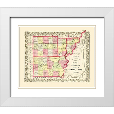Wayne Edwards Wabash Hamilton White Illinois White Modern Wood Framed Art Print with Double Matting by Campbell