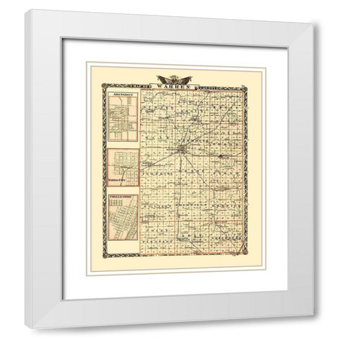 Warren Illinois Landowner - Warner 1870 White Modern Wood Framed Art Print with Double Matting by Warner