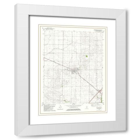 Warrensburg Illinois Quad - USGS 1982 White Modern Wood Framed Art Print with Double Matting by USGS