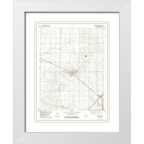 Warrensburg Illinois Quad - USGS 1982 White Modern Wood Framed Art Print with Double Matting by USGS