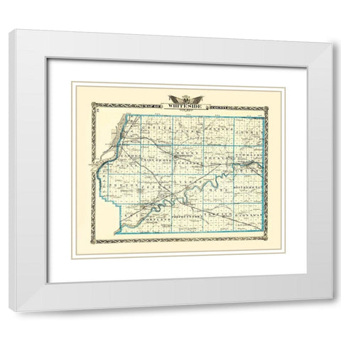 Whiteside Illinois Landowner - Warner 1870 White Modern Wood Framed Art Print with Double Matting by Warner