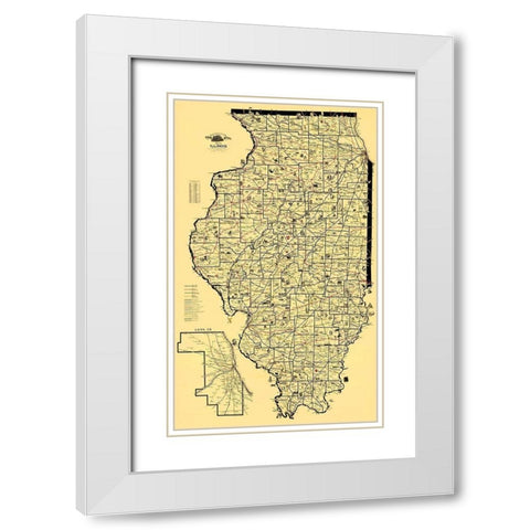 Railroad Routes - McEwen 1897 White Modern Wood Framed Art Print with Double Matting by McEwen