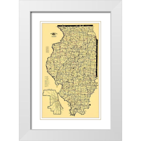 Railroad Routes - McEwen 1897 White Modern Wood Framed Art Print with Double Matting by McEwen