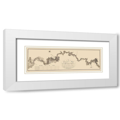 Ohio River Illinois - Collot 1796 White Modern Wood Framed Art Print with Double Matting by Collot