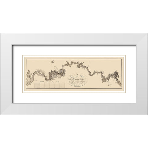 Ohio River Illinois - Collot 1796 White Modern Wood Framed Art Print with Double Matting by Collot