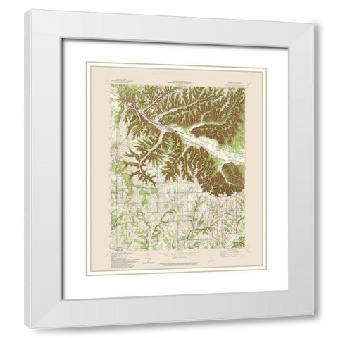 Borden Indiana Quad - USGS 1966 White Modern Wood Framed Art Print with Double Matting by USGS