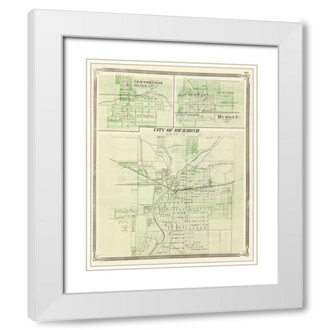Centreville, Dublin, Richmond Indiana - Baskin White Modern Wood Framed Art Print with Double Matting by Baskin