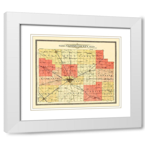 Clinton Indiana -Andreas 1903 White Modern Wood Framed Art Print with Double Matting by Andreas