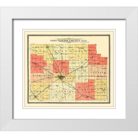 Clinton Indiana -Andreas 1903 White Modern Wood Framed Art Print with Double Matting by Andreas