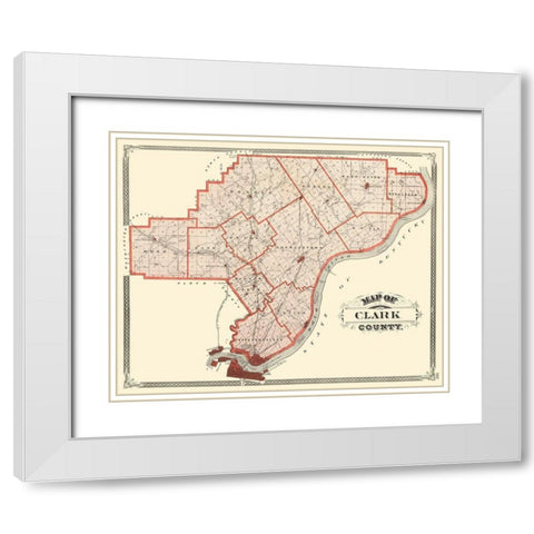 Clark Indiana - Baskin 1876 White Modern Wood Framed Art Print with Double Matting by Baskin