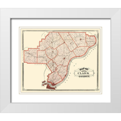 Clark Indiana - Baskin 1876 White Modern Wood Framed Art Print with Double Matting by Baskin