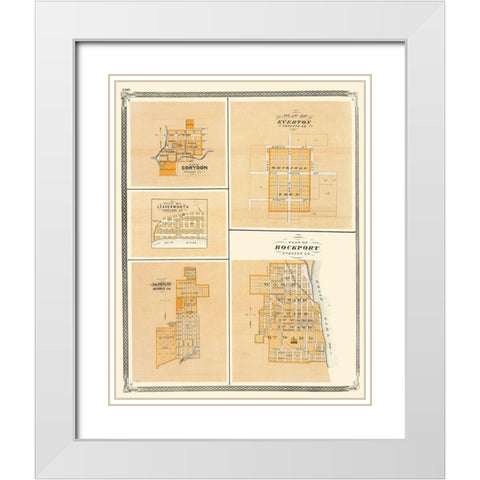 Corydon, Everton, Leavenworth, Jasper Indiana White Modern Wood Framed Art Print with Double Matting by Baskin