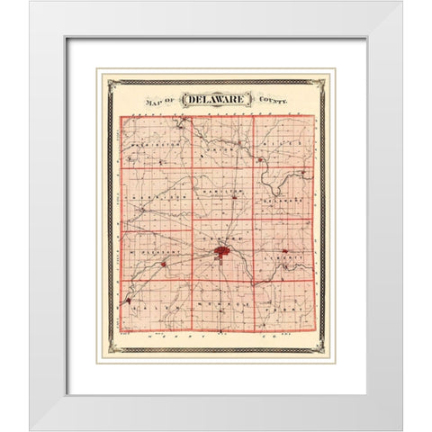 Delaware  Muncie Indiana - Andreas 1876 White Modern Wood Framed Art Print with Double Matting by Andreas