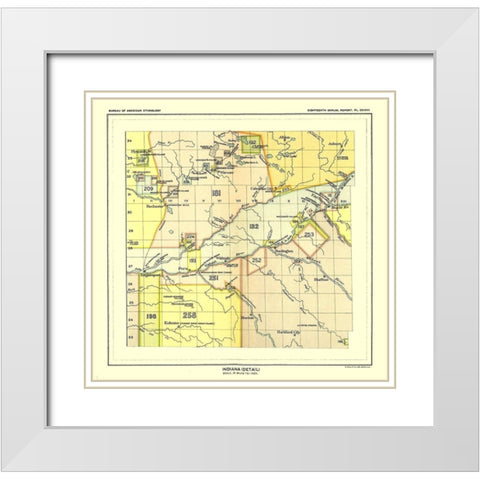 Indiana - Detail - Hoen 1896 White Modern Wood Framed Art Print with Double Matting by Hoen