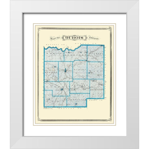 Dubois Indiana - Baskin 1876 White Modern Wood Framed Art Print with Double Matting by Baskin