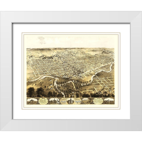 Fort Wayne Indiana - Ruger 1868 White Modern Wood Framed Art Print with Double Matting by Ruger
