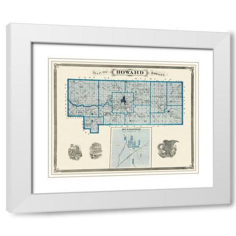 Howard Indiana Landowner - Andreas 1876 White Modern Wood Framed Art Print with Double Matting by Andreas