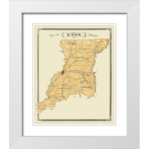 Knox Indiana Landowner - Andreas 1876 White Modern Wood Framed Art Print with Double Matting by Andreas