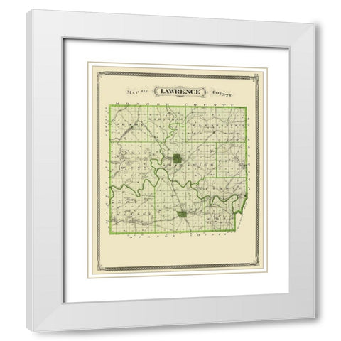 Lawrence Indiana - Baskin 1876 White Modern Wood Framed Art Print with Double Matting by Baskin