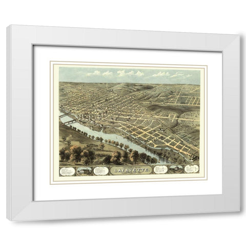 Lafayette Indiana - Ruger 1868 White Modern Wood Framed Art Print with Double Matting by Ruger
