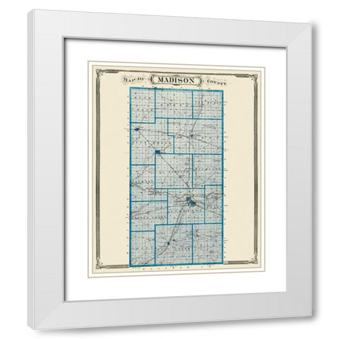 Madison Indiana Landowner - Andreas 1876 White Modern Wood Framed Art Print with Double Matting by Andreas