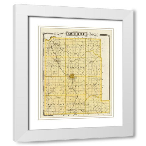 Monroe Indiana Landowner - Andreas 1876 White Modern Wood Framed Art Print with Double Matting by Andreas