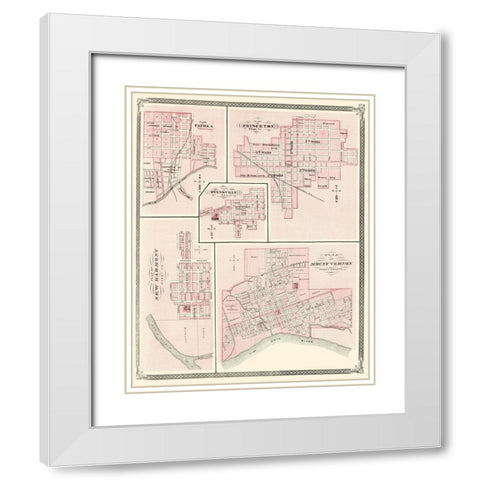 Mount Vernon New Harmony Princeton Patoka Indiana White Modern Wood Framed Art Print with Double Matting by Baskin