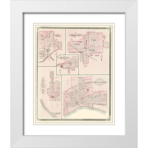 Mount Vernon New Harmony Princeton Patoka Indiana White Modern Wood Framed Art Print with Double Matting by Baskin