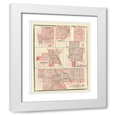 Newport, Ridgeville, Farmland, Milton Indiana White Modern Wood Framed Art Print with Double Matting by Baskin