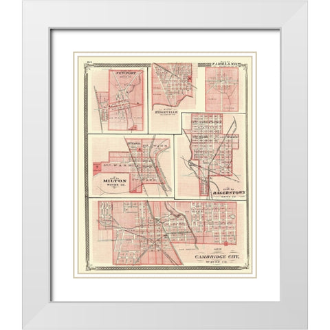 Newport, Ridgeville, Farmland, Milton Indiana White Modern Wood Framed Art Print with Double Matting by Baskin