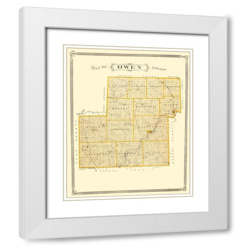 Owen Indiana - Baskin 1876 White Modern Wood Framed Art Print with Double Matting by Baskin