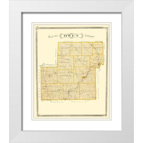 Owen Indiana - Baskin 1876 White Modern Wood Framed Art Print with Double Matting by Baskin