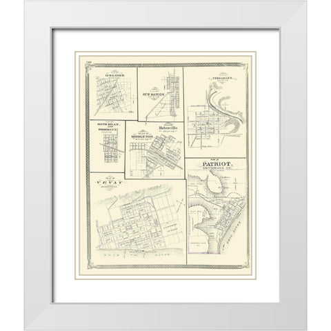 Patriot, Osgood, New Marion, Versailles Indiana White Modern Wood Framed Art Print with Double Matting by Baskin