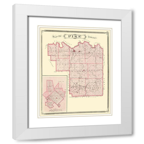 Pike Indiana - Baskin 1876 White Modern Wood Framed Art Print with Double Matting by Baskin