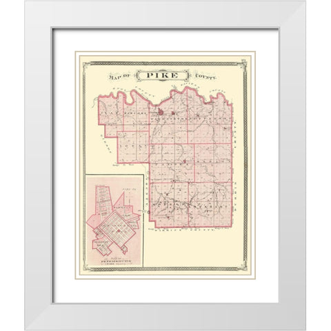 Pike Indiana - Baskin 1876 White Modern Wood Framed Art Print with Double Matting by Baskin