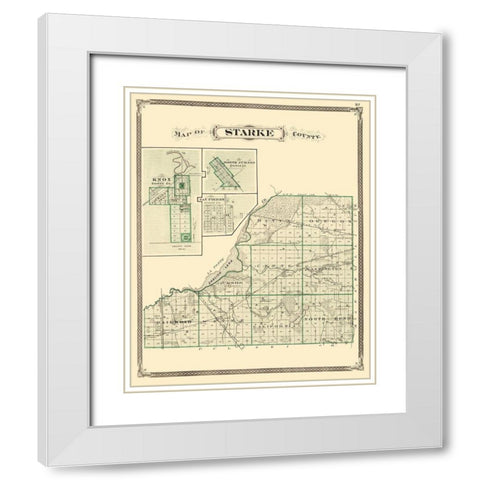 Starke Indiana Landowner - Baskin 1876 White Modern Wood Framed Art Print with Double Matting by Baskin