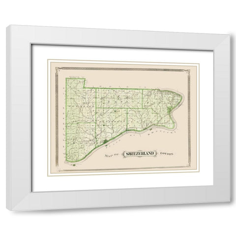 Switzerland Indiana - Andreas 1876 White Modern Wood Framed Art Print with Double Matting by Andreas
