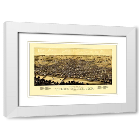 Terre Haute Indiana - Beck 1880 White Modern Wood Framed Art Print with Double Matting by Beck