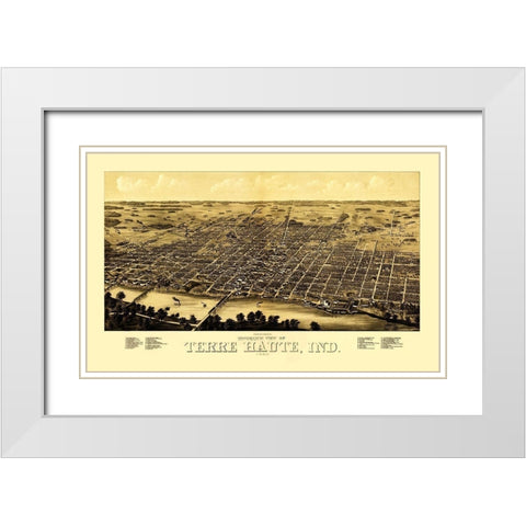 Terre Haute Indiana - Beck 1880 White Modern Wood Framed Art Print with Double Matting by Beck